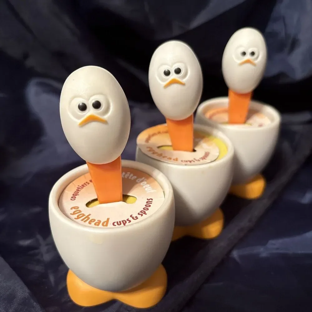 New MSC International 4 Egghead Cups & Spoons Sets‎